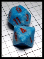 Dice : Dice - Dice Sets - Chessex Blue on Blue Speckle with Red Numerals - POD Jul 2015